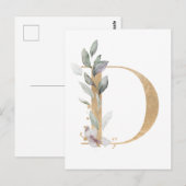 Letter D Monogram Briefkaart (Voorkant / Achterkant)
