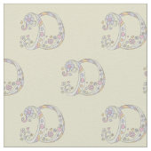Letter D monogram decoratieve tekst op maat Stof (Close Up)