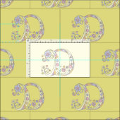 Letter D monogram decoratieve tekst op maat Stof (Delen)