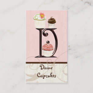 Letter D Monogram Dessert Bakkerij Visitekaartjes