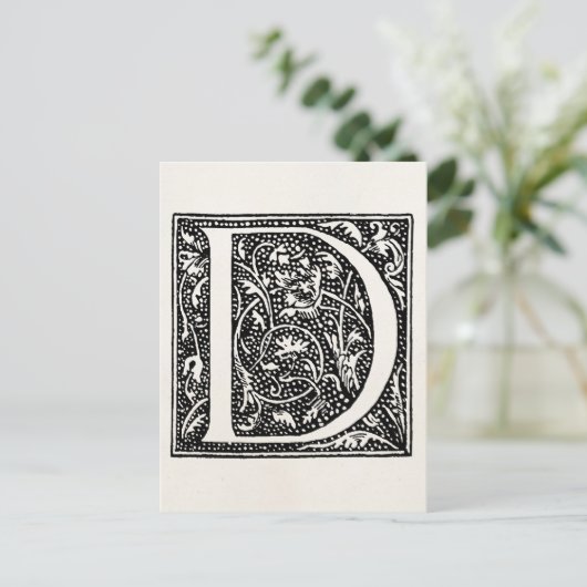  letter D Monogram Geheime Initialen "D" Briefkaart (Staand voorkant)