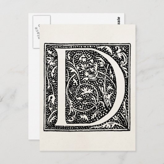 letter D Monogram Geheime Initialen "D" Briefkaart (Voorkant / Achterkant)