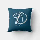 Letter D Monogram Initiaal Aangepast Kussen (Achterkant)