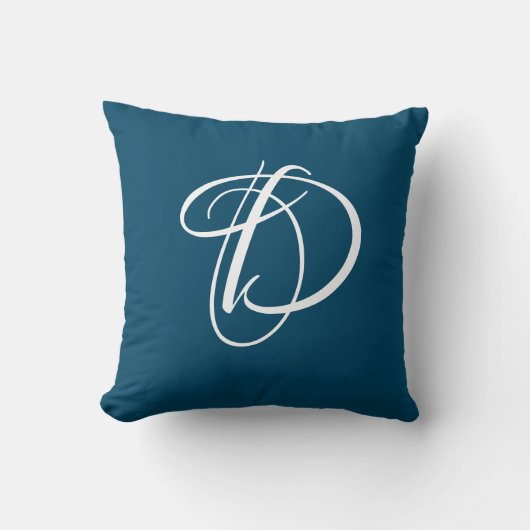 Letter D Monogram Initiaal Aangepast Kussen (Voorkant)