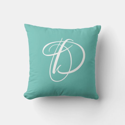 Letter D Monogram Initiaal Aangepast Kussen (Voorkant)