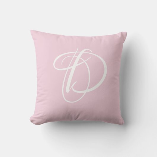 Letter D Monogram Initiaal Aangepast Kussen (Voorkant)
