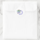 Letter D Monogram Initiaal Angel Wings Halo Ronde Sticker (Tas)