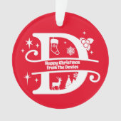 Letter D Monogram Initiaal Familienaam Greeting Ornament (voorkant)