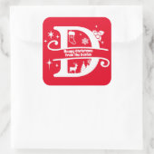 Letter D Monogram Initiaal Familienaam Greeting Vierkante Sticker (Tas)