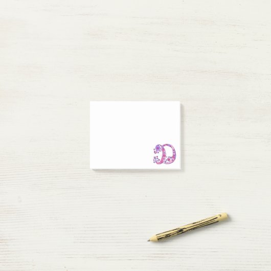 Letter D monogram post it notes (Op bureau)