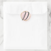 Letter D Monogram Roze Waterverf Goud Chic Ronde Sticker (Tas)