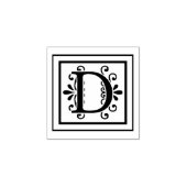 Letter D Monogram Rubberstempel (Afrduk)