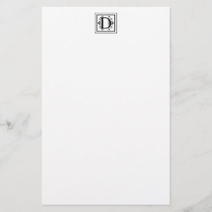 Letter D Monogram Stationery Briefpapier