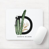 Letter D Monogram | Tropische actus gepersonalisee Muismat (Met muis)