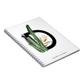 Letter D Monogram | Tropische actus gepersonalisee Notitieboek (Rechterzijde)
