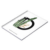 Letter D Monogram | Tropische actus gepersonalisee Notitieboek (Linkerzijde)