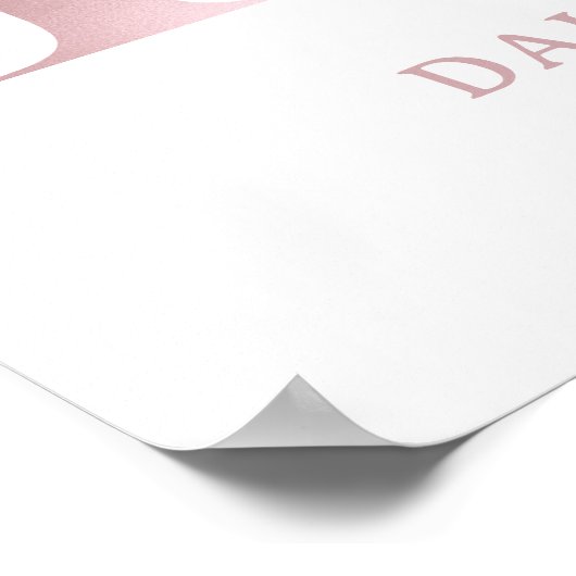 Letter D Monogram Waterverf Roos Bloemen Kinderkam Poster (Hoek)