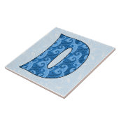 Letter D - Monogrammed Blue Paisley 6-inch Tegel Tegeltje (Zijkant)