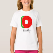 Letter D Naam T-shirt, Alphabet Watermelon T-shirt (Voorkant)
