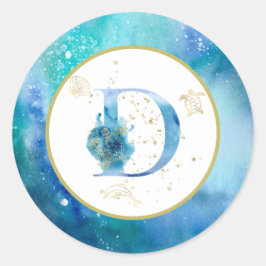*~* LETTER D - Nautische strandenvelop Sticker