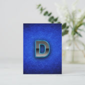 Letter D - neonblauw Briefkaart (Staand voorkant)