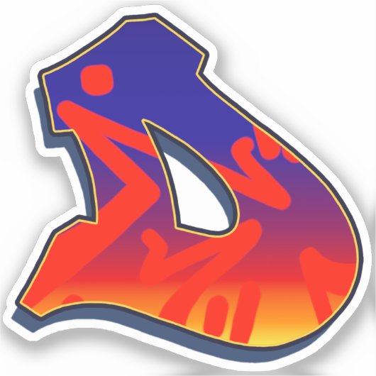 Letter D - Night Sky Sticker (Voorkant)