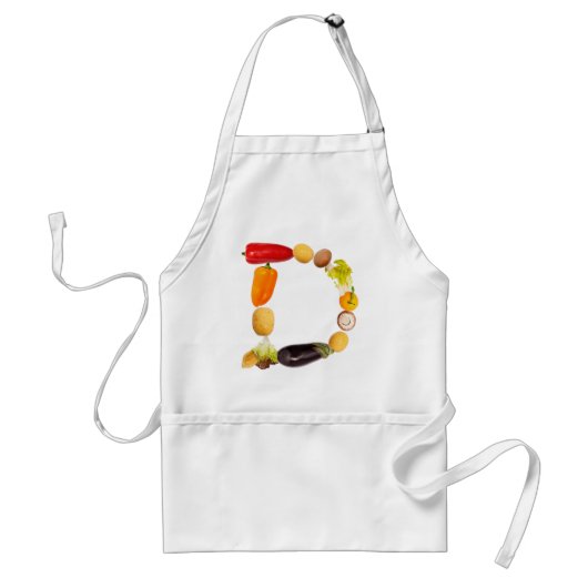 letter "D" of fruits and vegetables Standaard Schort (Voorkant)