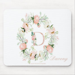 Letter D Persoonlijke Floral Muismat