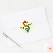 Letter D regenboogdraak Stickers (Envelop)