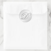 Letter D script initiaal faux zilver monogram guns Ronde Sticker (Tas)