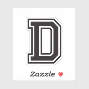 Letter D sportief collegelettertype alfabet Sticker