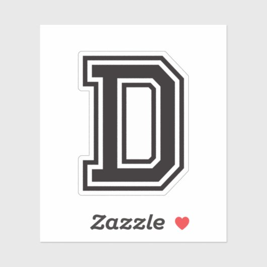 Letter D sportief collegelettertype alfabet Sticker (Vel)