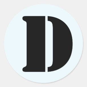 Letter D Stencil Alphabet van Janz Alice Blue Ronde Sticker