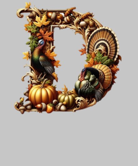 Letter D Thanksgiving style gift  (Kraag)