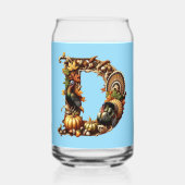 Letter D Thanksgiving style gift  Blikvorm Glas (Voorkant)