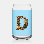 Letter D Thanksgiving style gift  Blikvorm Glas (Achterkant)