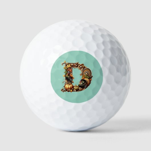 Letter D Thanksgiving style gift  Golfballen (Voorkant)