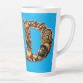 Letter D Thanksgiving style gift  Latte Mok (Rechts)