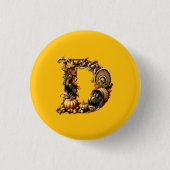 Letter D Thanksgiving style gift  Ronde Button 3,2 Cm (Voorkant)