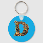 Letter D Thanksgiving style gift Sleutelhanger (Voorkant)