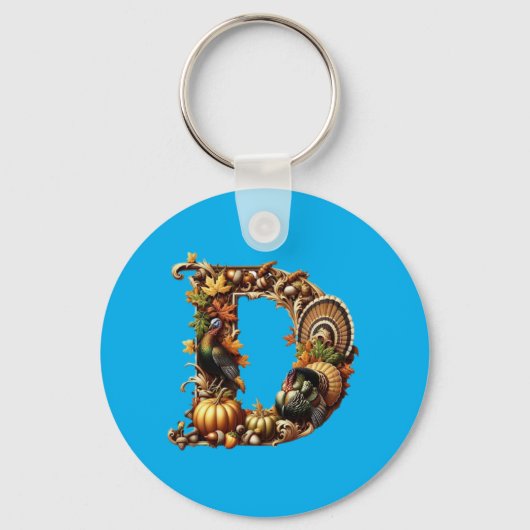 Letter D Thanksgiving style gift  Sleutelhanger (Voorkant)