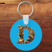 Letter D Thanksgiving style gift  Sleutelhanger (Voorkant)