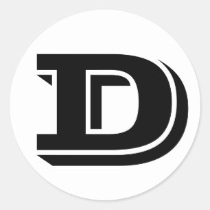 Letter D Vineta Alphabet van Janz White Ronde Sticker