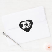 Letter D Vineta Font Black Heart Stickers van Janz (Envelop)