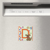 "Letter D" voor Dog Children's Magnet (Insitu (Vaatwasser))