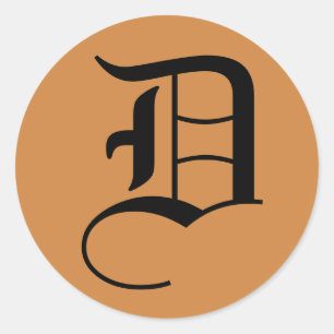 Letter D Wedding Alphabet van Janz Peru Gold Ronde Sticker