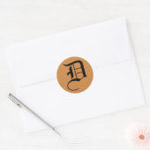 Letter D Wedding Alphabet van Janz Peru Gold Ronde Sticker (Envelop)