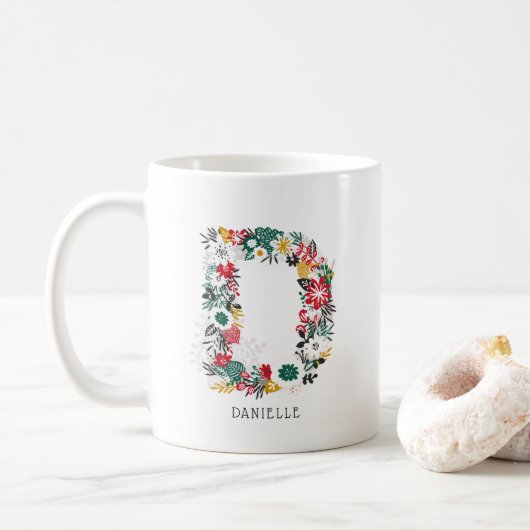 letter D | Whimsical Floral Letter Monogram I Mok (Met donut)