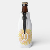 Letter D Zonnebloem Voornaam Monogram Initiaal Flesjeskoeler (Fles Achterkant)