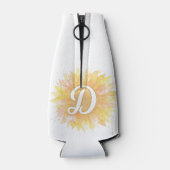 Letter D Zonnebloem Voornaam Monogram Initiaal Flesjeskoeler (Achterkant)